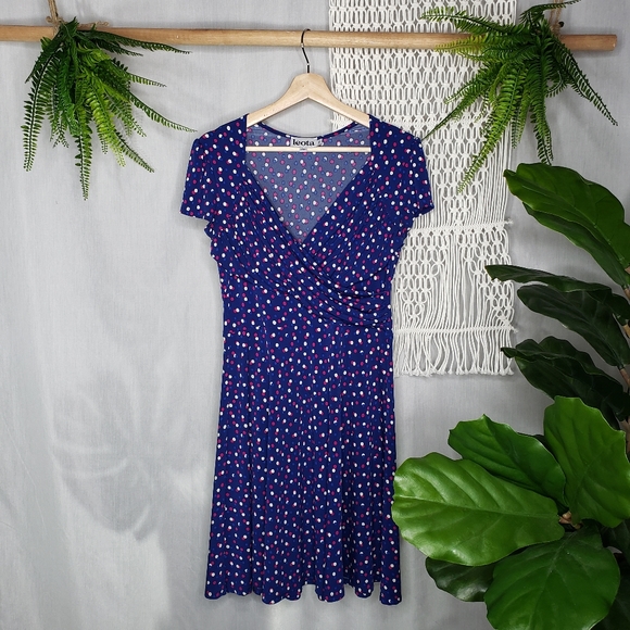 Leota Dresses & Skirts - Stitch Fix Leota Wrap Polka Dot Midi Aline Dress